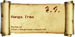 Hanga Irma névjegykártya